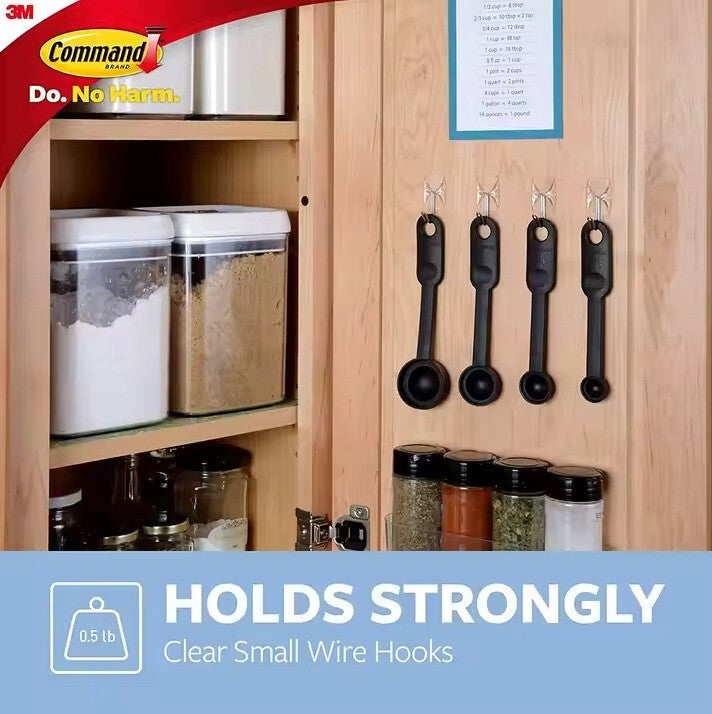 Command Hooks Clear  Decorating Utility Adhesive Stick on UK 3M Damage Free