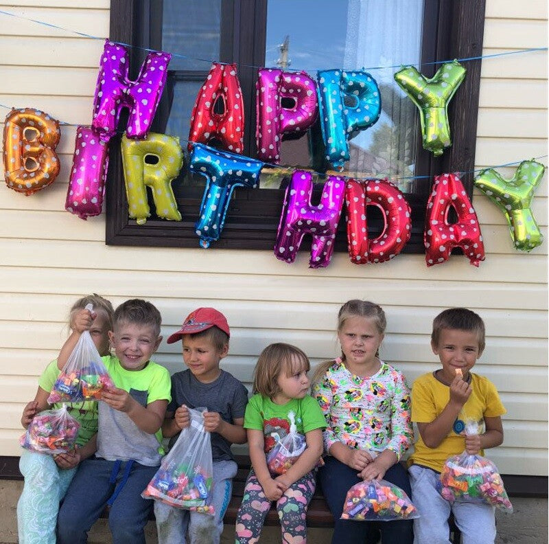 HAPPY BIRTHDAY BALLOONS BANNER BUNTING PARTY DECORATION FUN 16