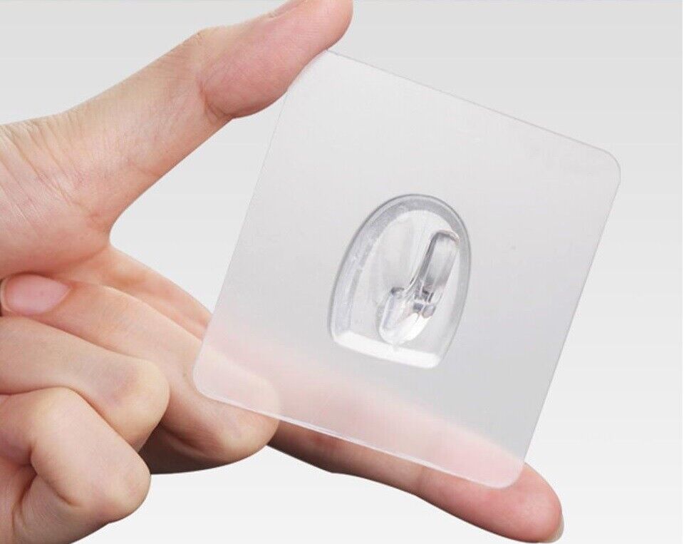 1-10 Coat Hooks Clear Strong Self Adhesive Door Wall Hangers Sticky Seamless