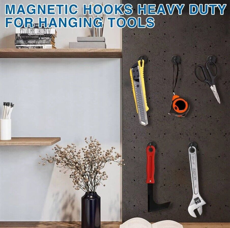 Magnetic Hooks Strong 10x Magnet Hanger Hold Neodymium Hook Heavy Duty Kitchen