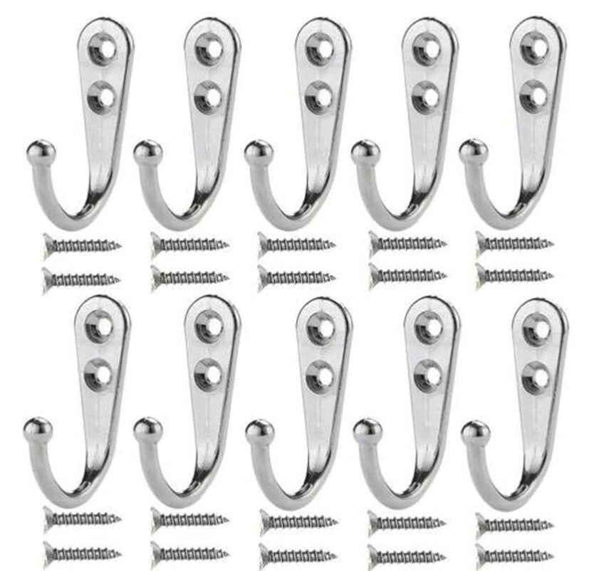10x Coat Hooks Vintage Wall Mounted Cast Antique Hook Door Robe Clothes Hangings