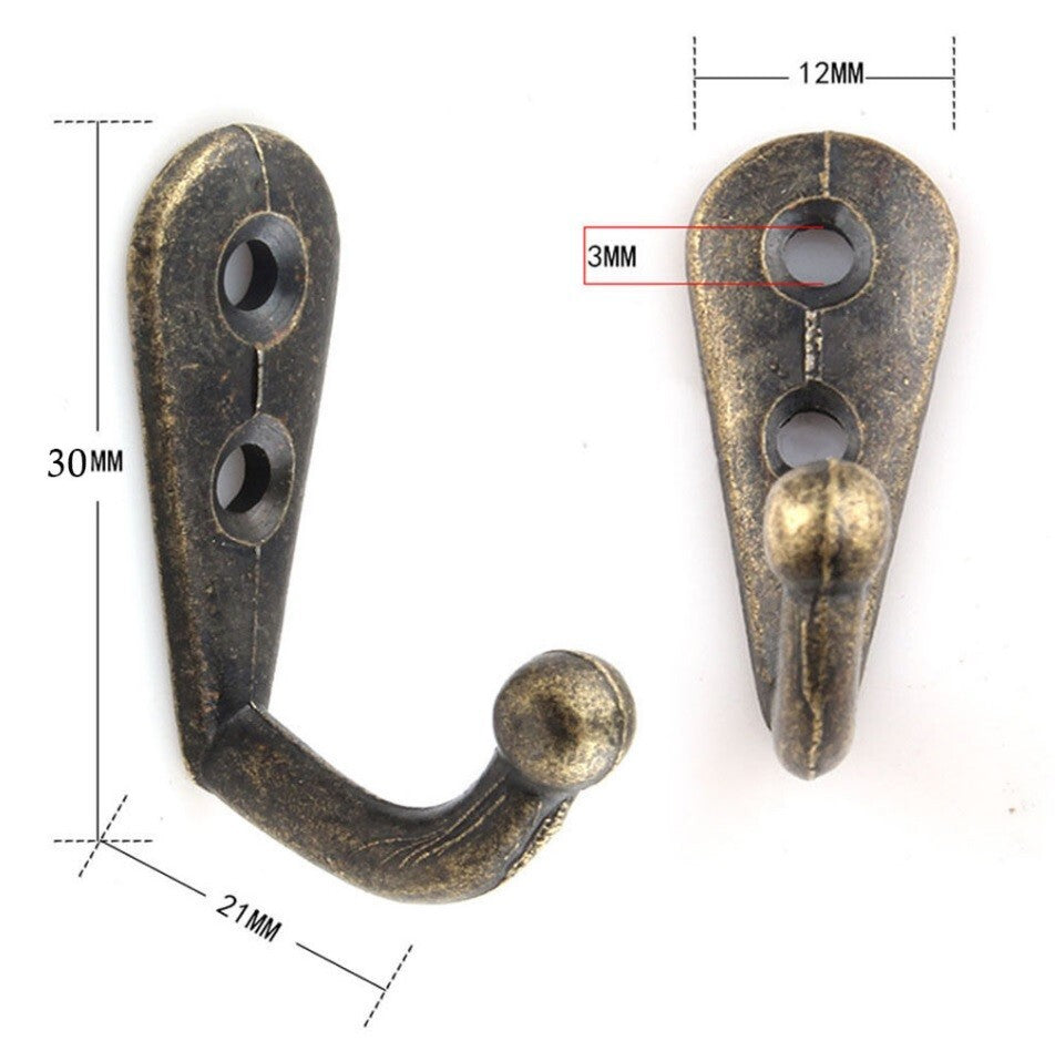 10x Coat Hooks Vintage Wall Mounted Cast Antique Hook Door Robe Clothes Hangings