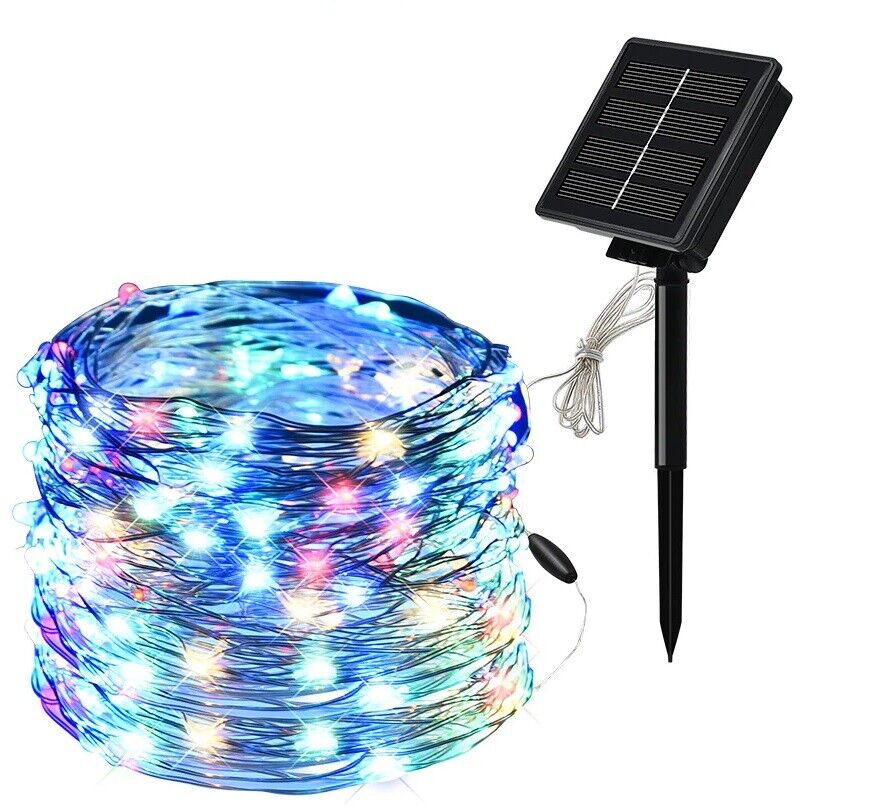 Solar LED Lights Waterproof Copper String Fairy Christmas Wedding Party Garden