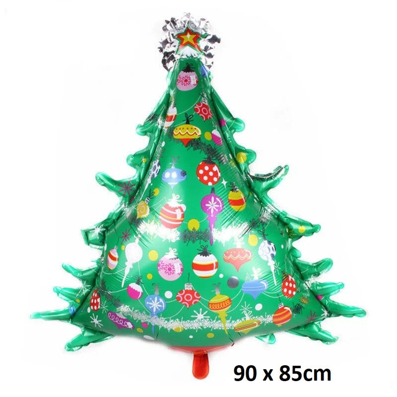 Merry Christmas Balloons Huge Xmas Tree Snowman Deer Foil Helium Party Children