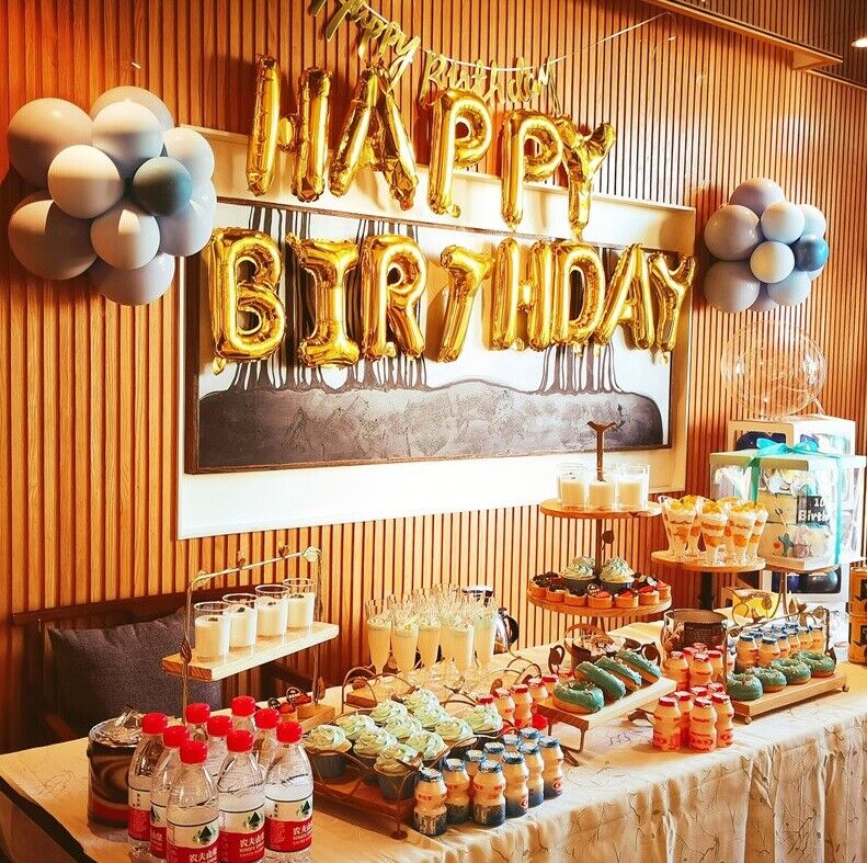 Happy Birthday Balloons 16 inch Birthday Foil Banner Hanging Letter Party Fun