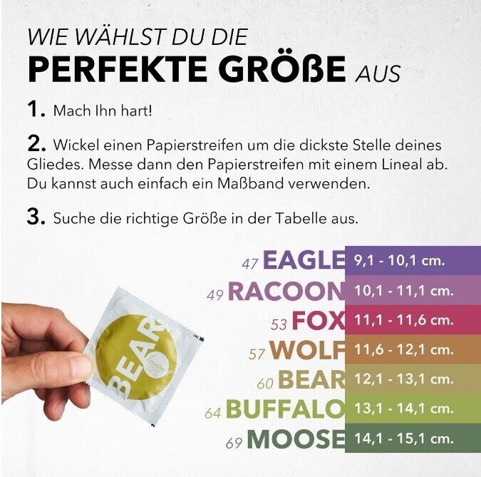 Condoms Loovara Vegan Rubber Pack of 12 - Bear 60mm
