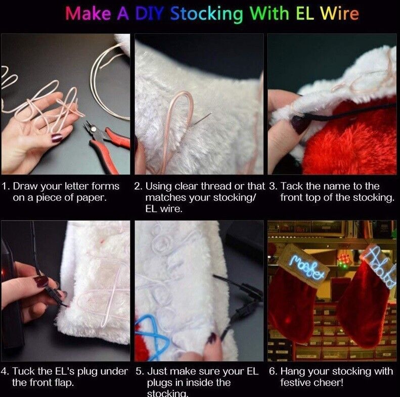 Car LED Strip Neon Rope EL Wire Flexible String Glow Light 5m DIY Lighting USB