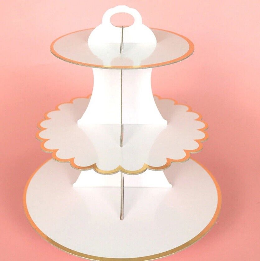 3 Tiers Cupcake Stand Paper Cake Holder Platter Wedding Decorations Birthday Fun
