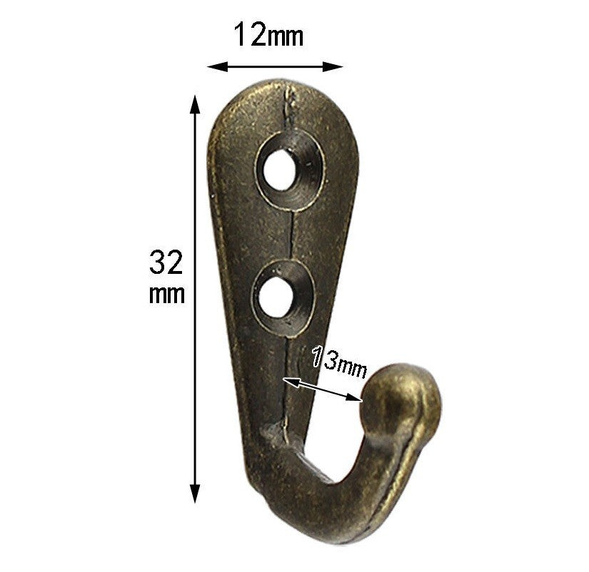 10x Coat Hooks Vintage Wall Mounted Cast Antique Hook Door Robe Clothes Hangings