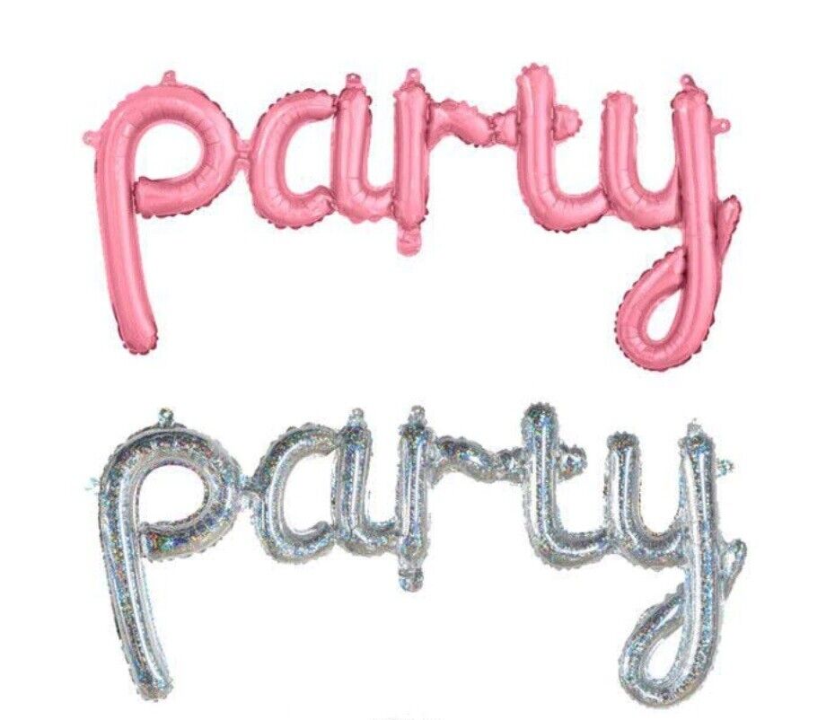 PARTY Balloons Connected Letters Word Foil Air Wedding Birthday Shower Hen Fun