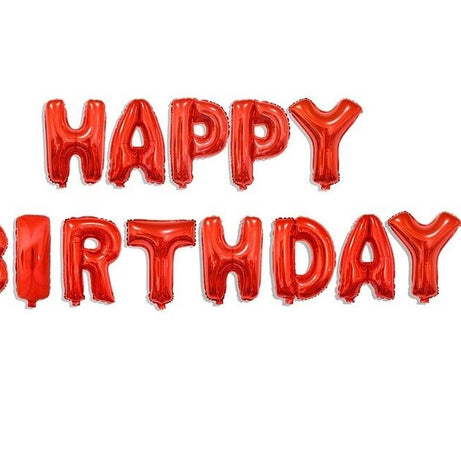 HAPPY BIRTHDAY BALLOONS RED SELF INFLATING BANNER BUNTING PARTY DECORATION FUN