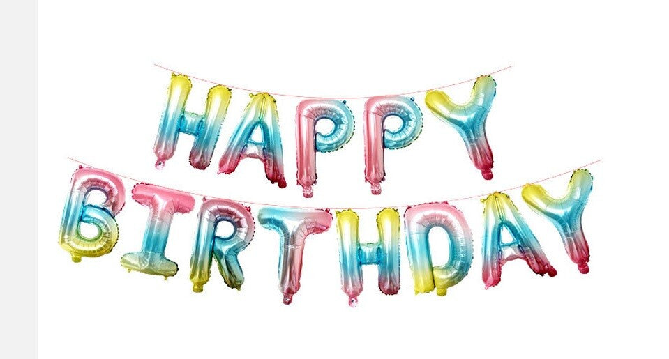 Happy Birthday Balloons 16 inch Birthday Foil Banner Hanging Letter Party Fun