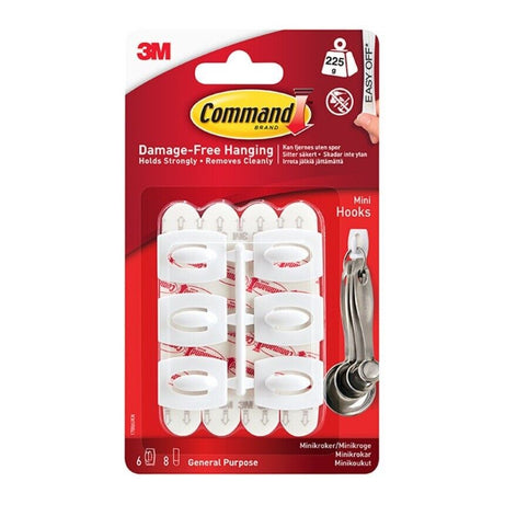 Command Hooks White MINI Decorating Utility Adhesive Stick on UK 3M