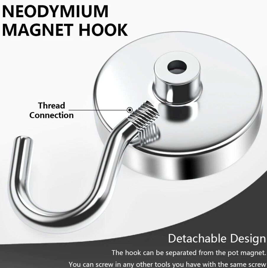 Magnetic Hooks Strong 10x Magnet Hanger Hold Neodymium Hook Heavy Duty Kitchen