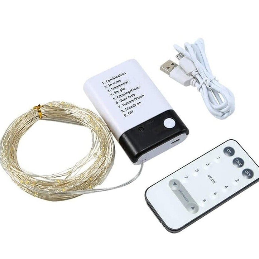 Fairy Lights LED Battery and USB 2 in 1 Remote Control Christmas Copper String