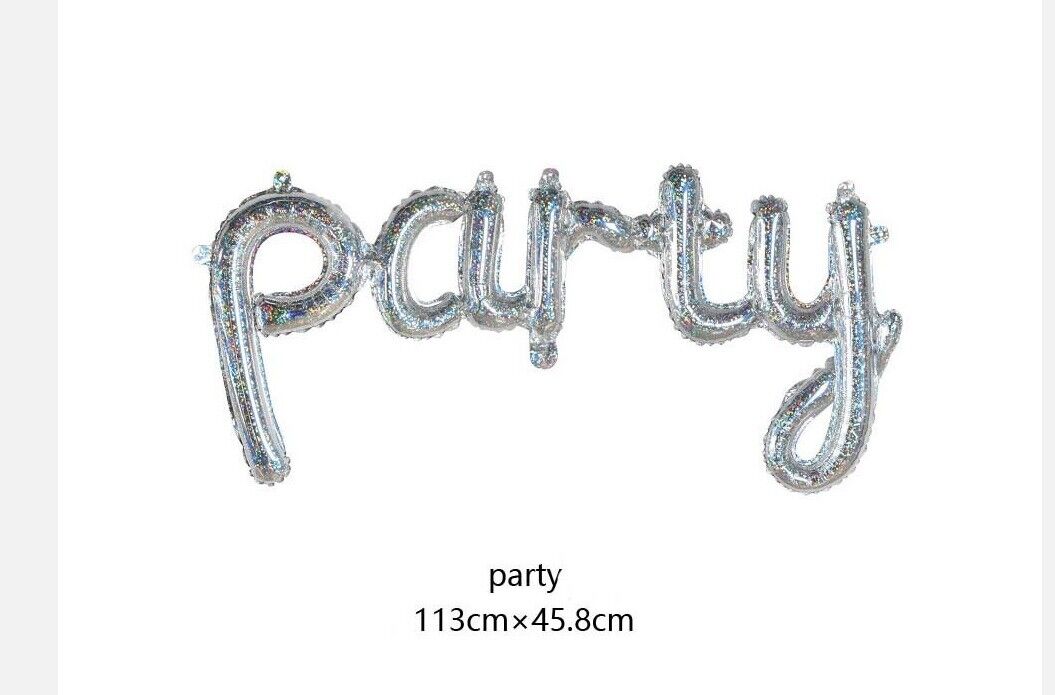 PARTY Balloons Connected Letters Word Foil Air Wedding Birthday Shower Hen Fun
