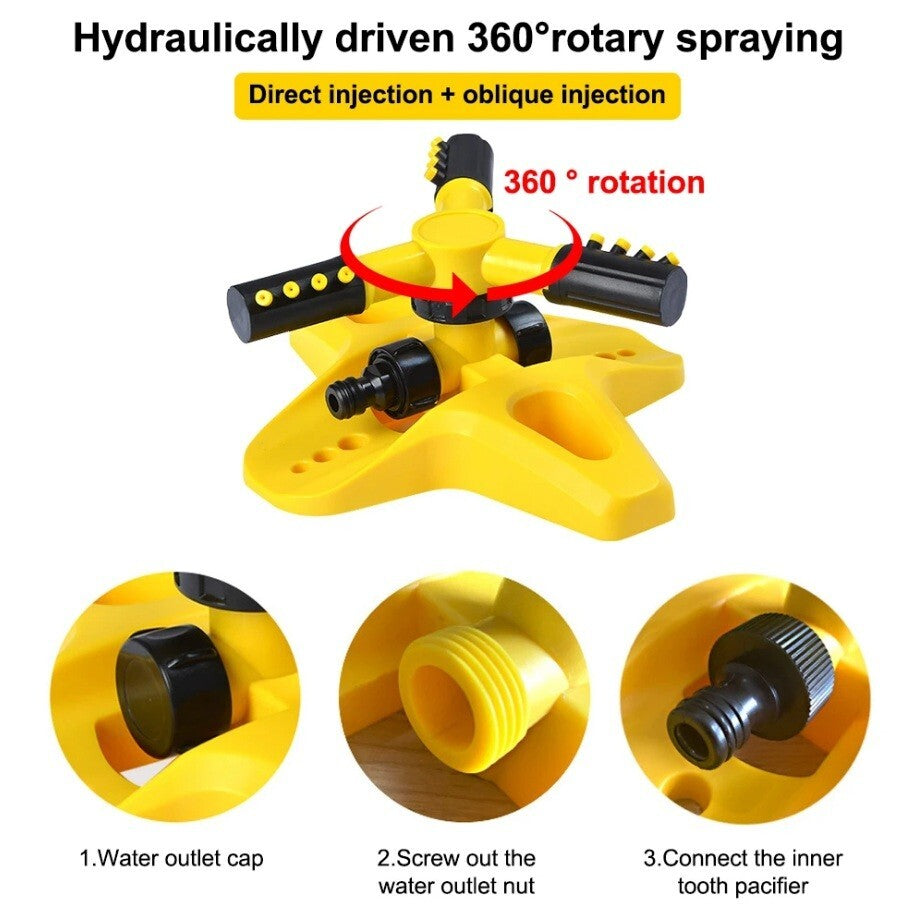 Sprinkler Garden Water 360º Lawn Irrigation Automatic Rotating Patio Yard New