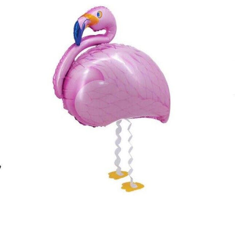 Flamingo Balloon Pink Walking Pet Animal Airwalker Foil Helium Kids Parties Toys