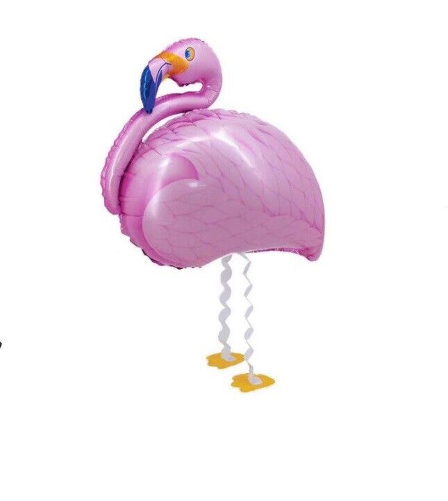 Flamingo Balloon Pink Walking Pet Animal Airwalker Foil Helium Kids Parties Toys
