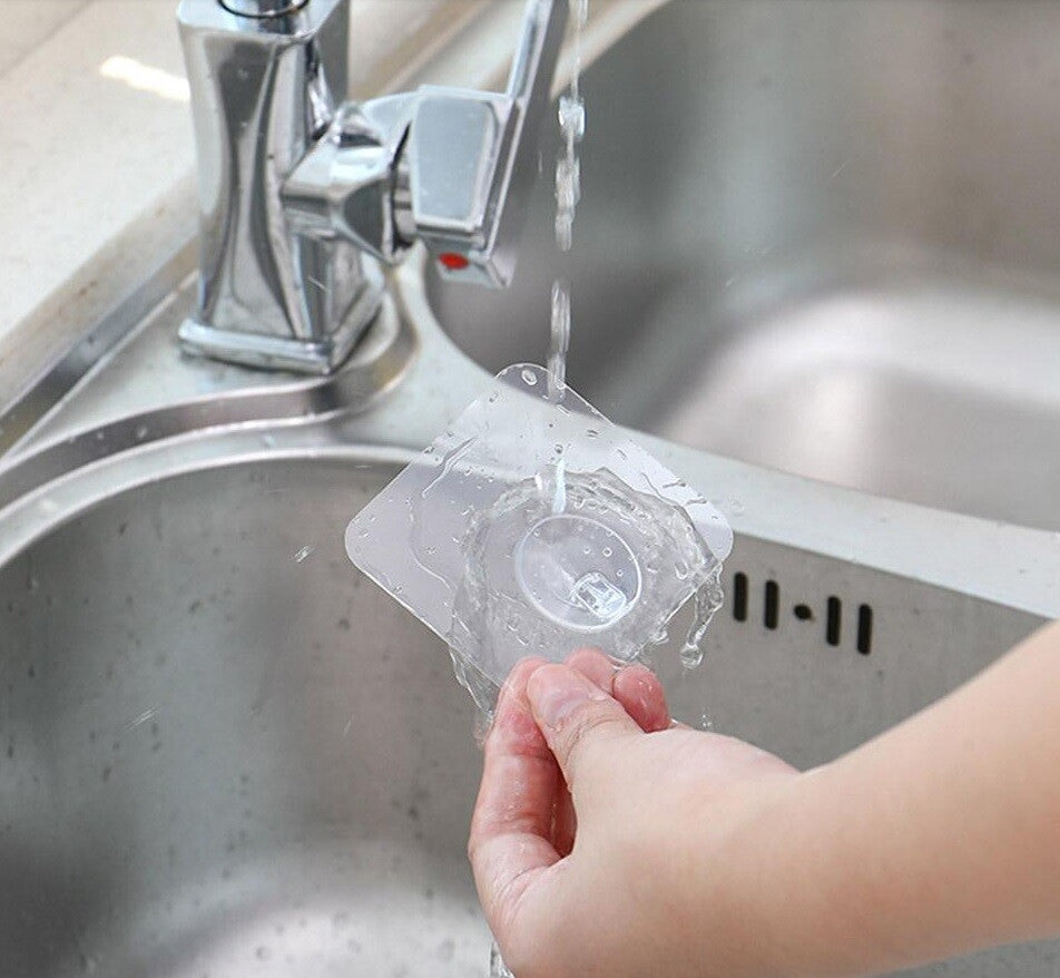1-10 Coat Hooks Clear Strong Self Adhesive Door Wall Hangers Sticky Seamless
