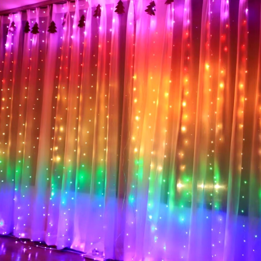 USB LED Window Curtain Fairy String Garden Lights Remote Copper Wire 3M XMAS UK