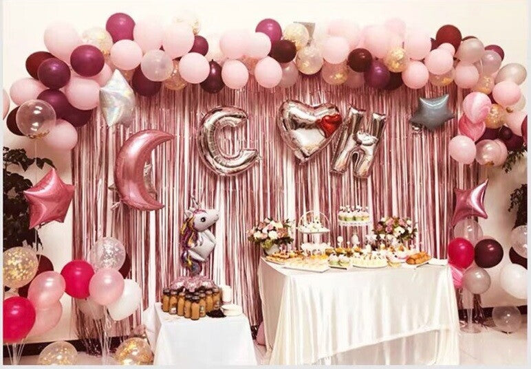 Curtain 2M Birthday Party Wedding Decoration Glossy Fringe Tinsel Foil Door