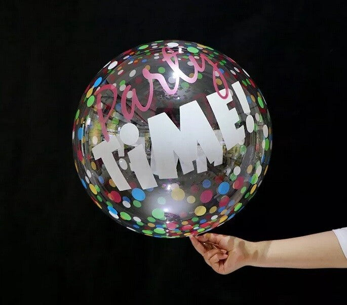Bobo Balloon Clear 20” Transparent Printed Helium Air Bubble Party Baby Birthday