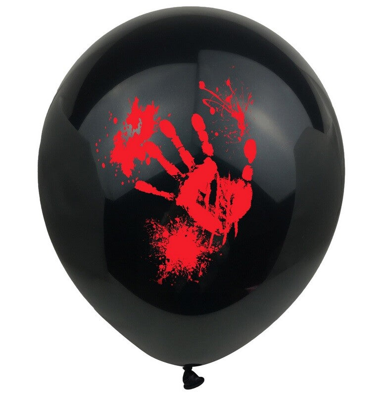 Halloween Balloons x 10 Black Orange Spooky Decorations Cobweb Pumpkin Party Fun