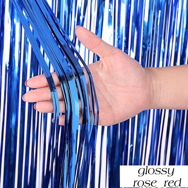 Curtain 2M Birthday Party Wedding Decoration Glossy Fringe Tinsel Foil Door