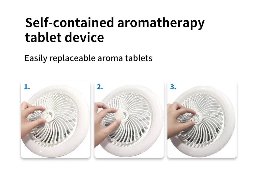 LED Fan Light Ceiling Adjustable Wind Speed Remote Control Bedroom Livingroom UK