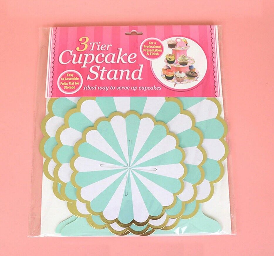 3 Tiers Cupcake Stand Paper Cake Holder Platter Wedding Decorations Birthday Fun