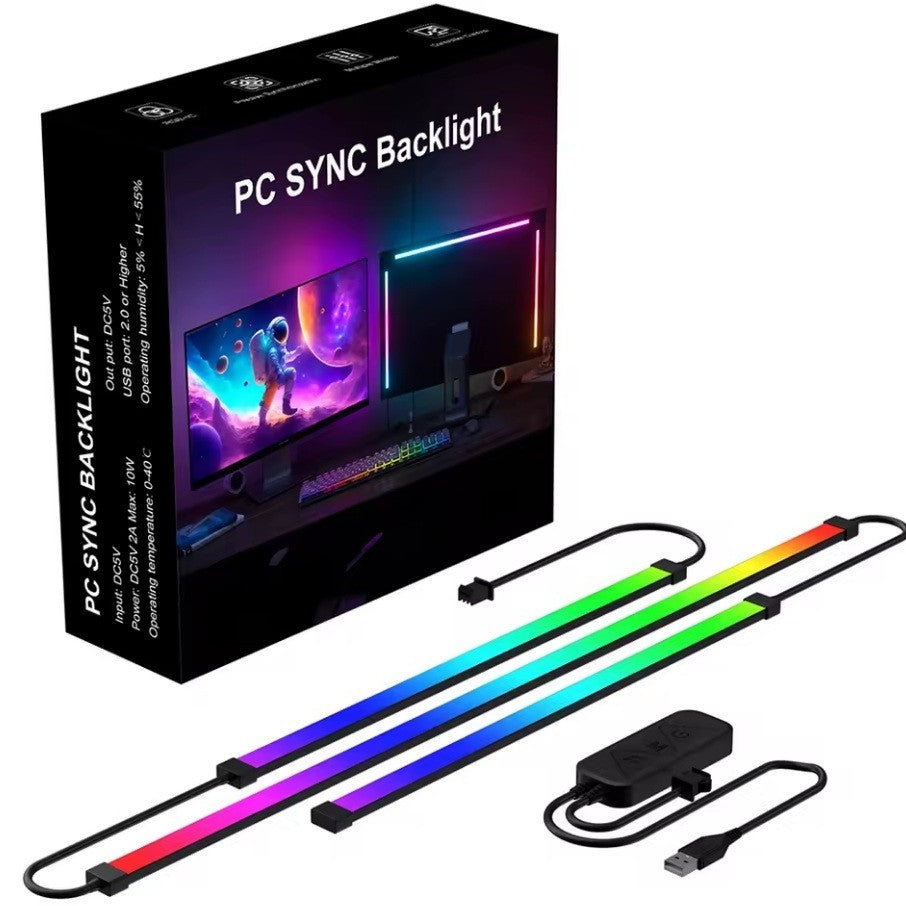 LED Strip Backlight for PC Monitor with Music Sync Computer, RGB LED Bar, 32” UK