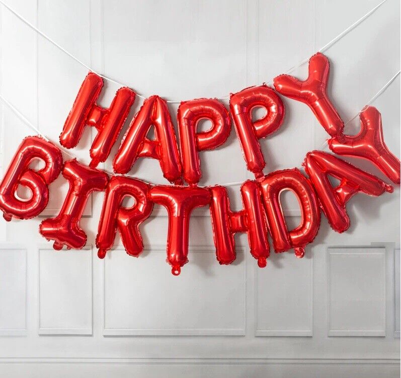 Happy Birthday Balloons 16 inch Birthday Foil Banner Hanging Letter Party Fun
