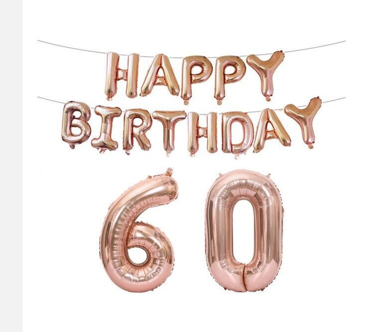 Birthday Balloons Set Banner Number 18 21 30 50 Alphabet Party Decoration Fun