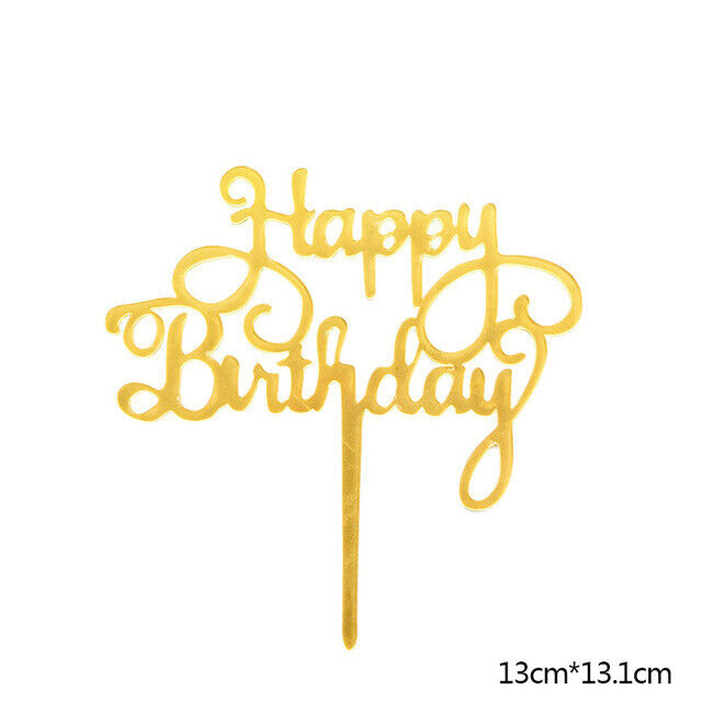 Cake Topper Birthday Party Happy Decoration Acrylic DIY Cupcake Fun 18 Styles