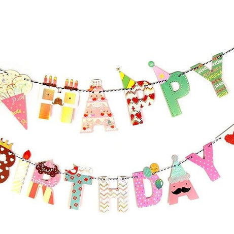 Happy Birthday Bunting Banner Party Hanging Letters Party Decoration Garland Fun