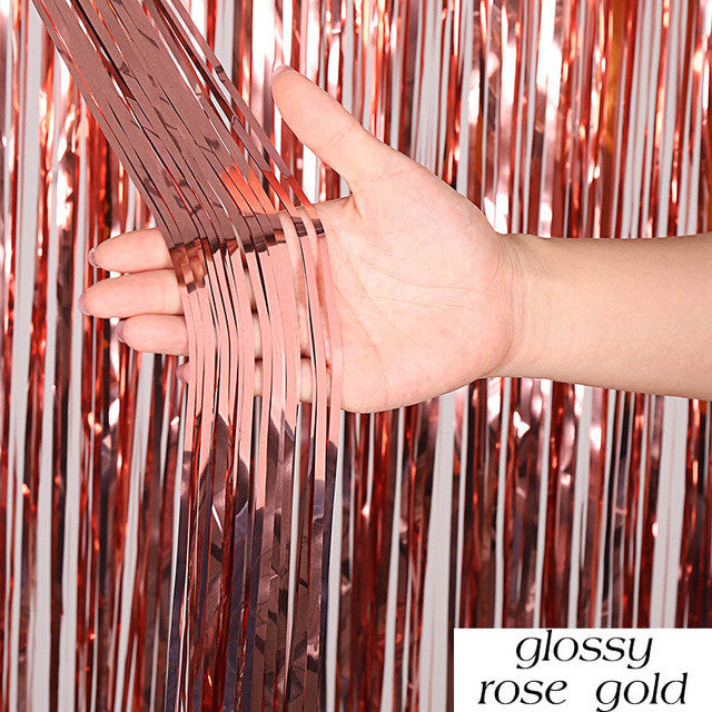 Curtain 2M Birthday Party Wedding Decoration Glossy Fringe Tinsel Foil Door