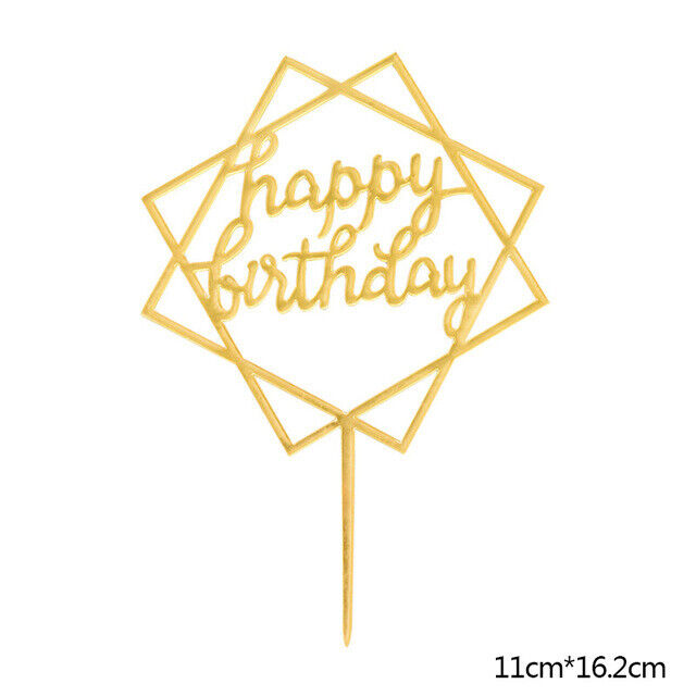 Cake Topper Birthday Party Happy Decoration Acrylic DIY Cupcake Fun 18 Styles