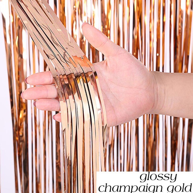 Curtain 2M Birthday Party Wedding Decoration Glossy Fringe Tinsel Foil Door