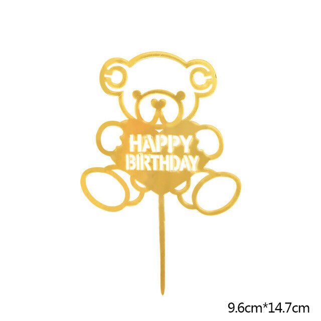 Cake Topper Birthday Party Happy Decoration Acrylic DIY Cupcake Fun 18 Styles