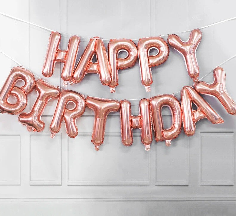 Happy Birthday Balloons 16 inch Birthday Foil Banner Hanging Letter Party Fun