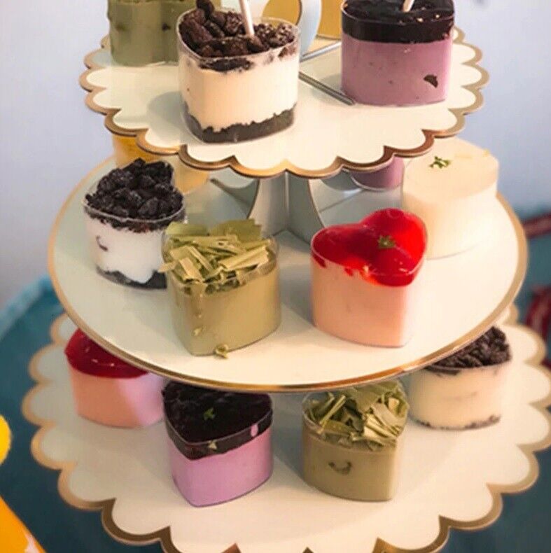 3 Tiers Cupcake Stand Paper Cake Holder Platter Wedding Decorations Birthday Fun