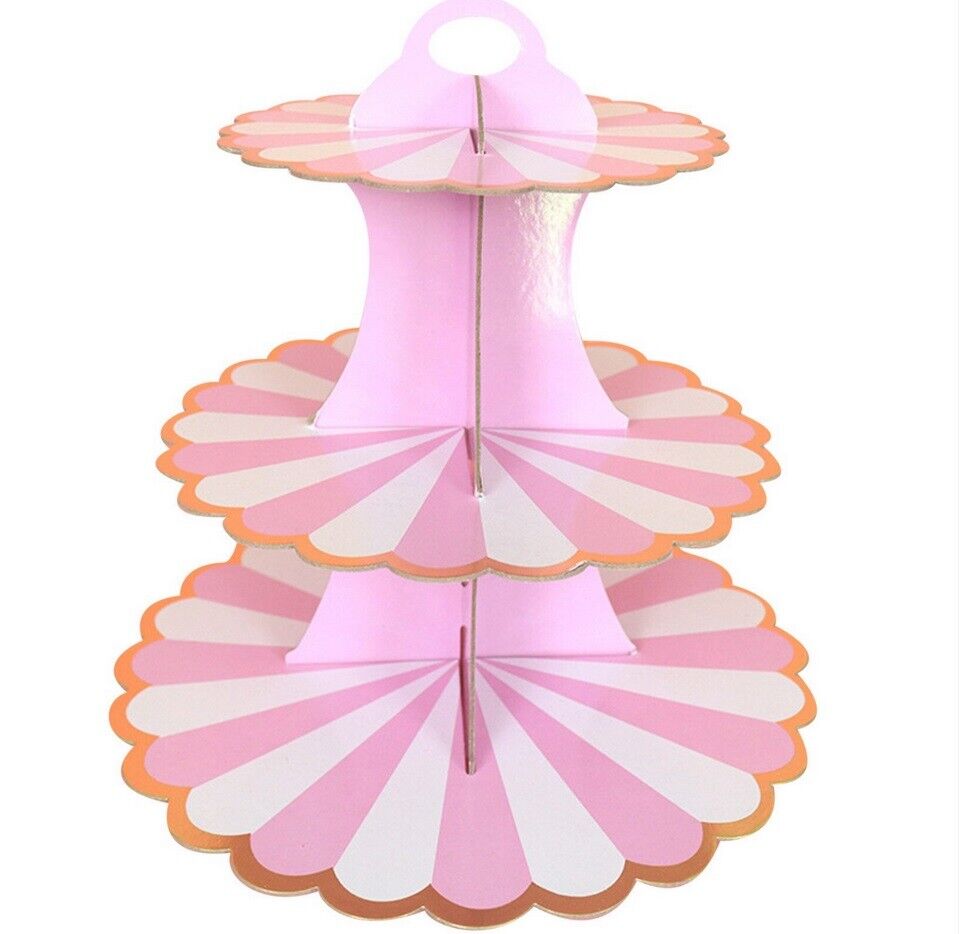 3 Tiers Cupcake Stand Paper Cake Holder Platter Wedding Decorations Birthday Fun