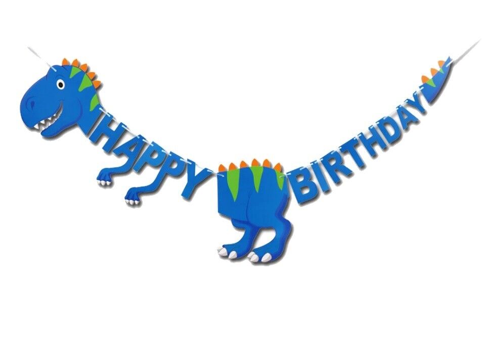 Dinosaur Happy Birthday Banner Hanging Bunting Party Decoration Garland Banners