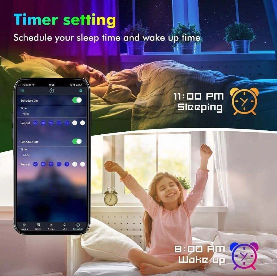 LED Strip APP Bluetooth 5050 RGB Lights 10/20m Colour Changing Tape Cabinet Kitchen TV UK