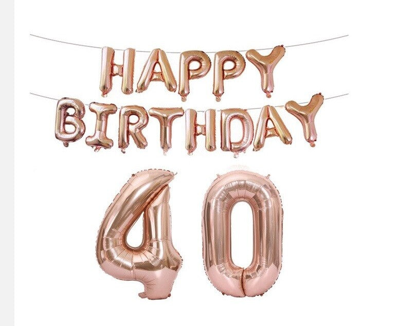 Birthday Balloons Set Banner Number 18 21 30 50 Alphabet Party Decoration Fun