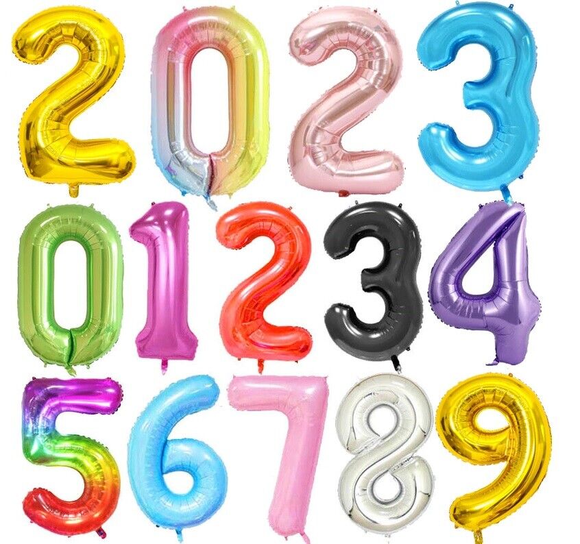 Giant Foil Number Balloons letter Air Helium Birthday Age Party Wedding 32" UK