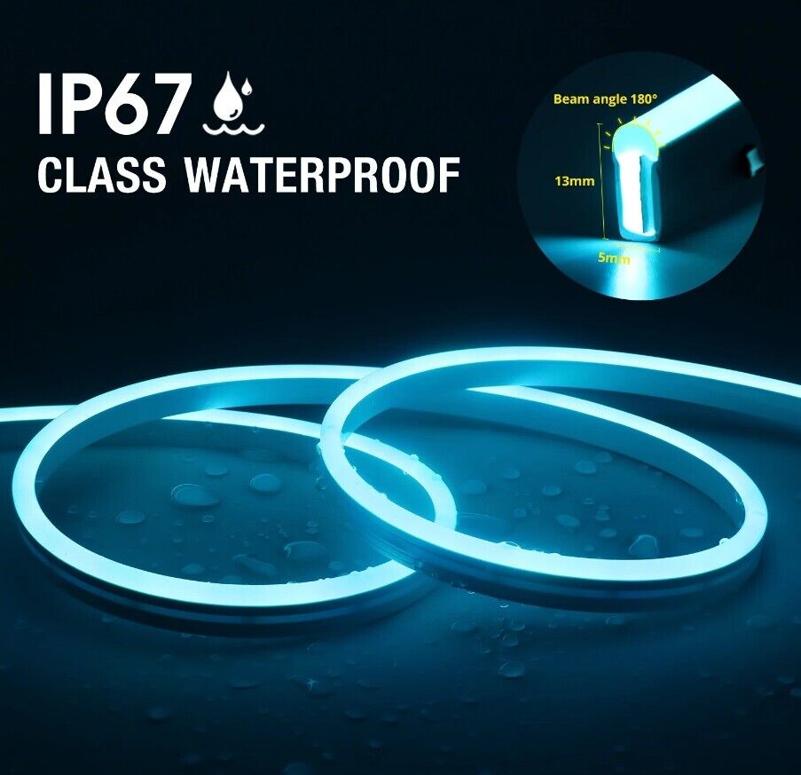 Neon LED Strip Rope Light RGB APP Remote Flexible Waterproof 3/5/10m UK Plug