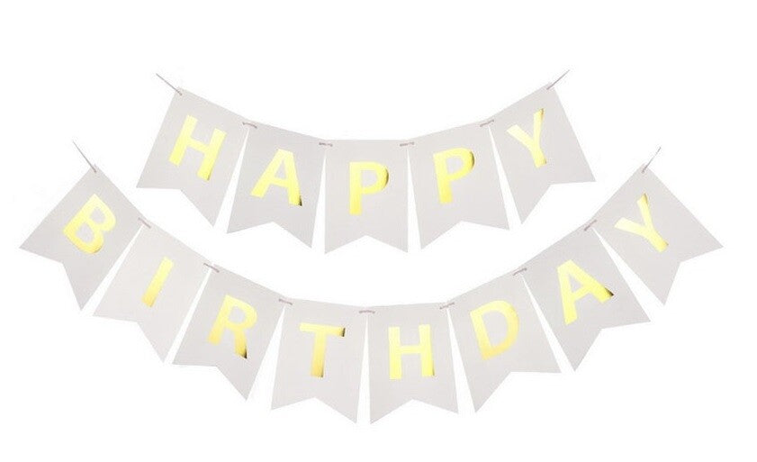 Happy Birthday Bunting Banner Party Hanging Letters Cardboard Garland Fun Deco