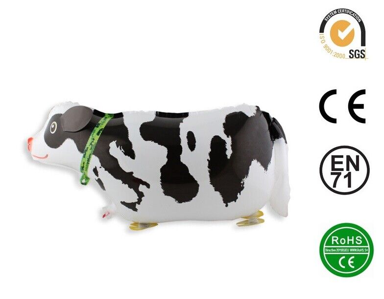 Cow Balloon Animal Walking Pet Airwalker Foil Helium Kids Fun Parties Toys Fun
